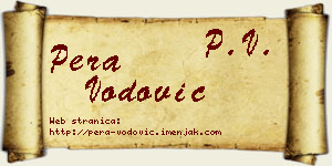 Pera Vodović vizit kartica